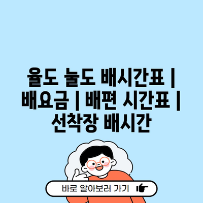 율도 눌도 배시간표 | 배요금 | 배편 시간표 | 선착장 배시간