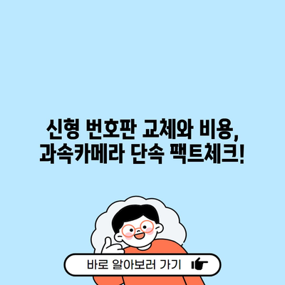 신형 번호판 교체와 비용, 과속카메라 단속 팩트체크!