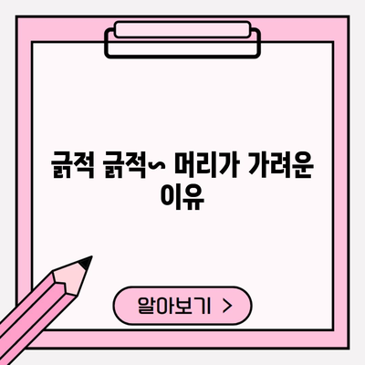 긁적 긁적~ 머리가 가려운 이유