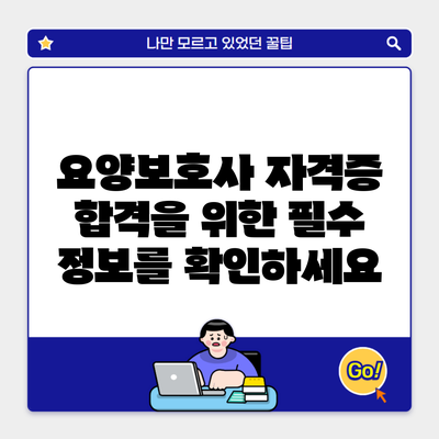 요양보호사 자격증 합격을 위한 필수 정보를 확인하세요