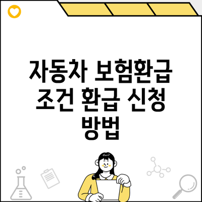 자동차 보험환급 조건 환급 신청 방법