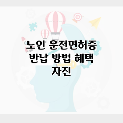 노인 운전면허증 반납 방법 혜택 자진