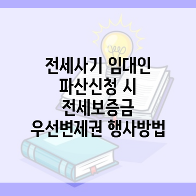 전세사기 임대인 파산신청 시 전세보증금 우선변제권 행사방법