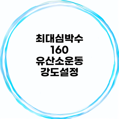 최대심박수 160 유산소운동 강도설정