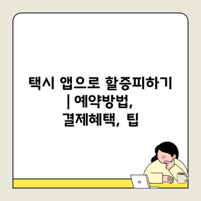 택시 앱으로 할증피하기 | 예약방법, 결제혜택, 팁