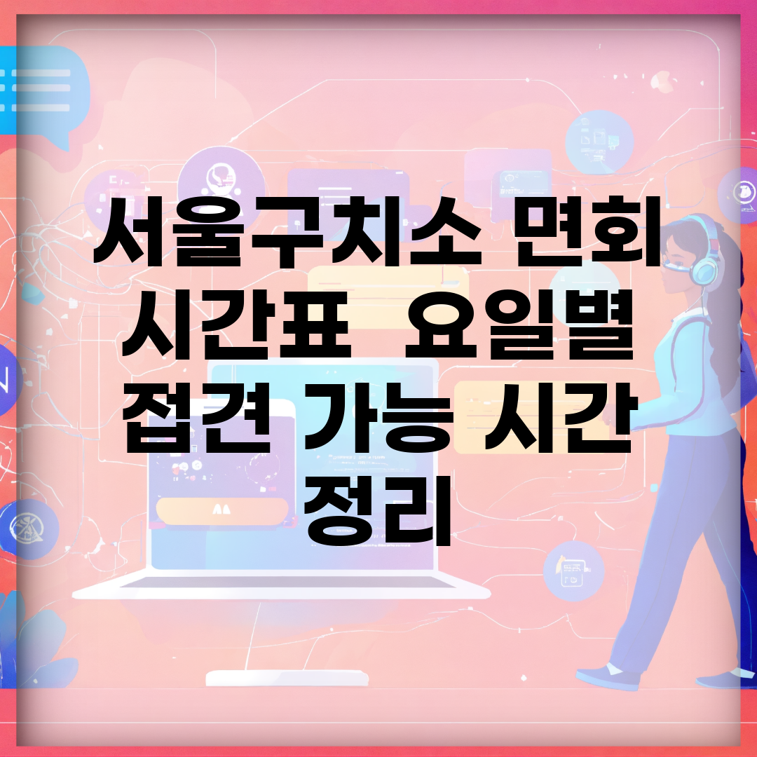 서울구치소 면회 시간표 | 요일별 접견 가능 시간 정리