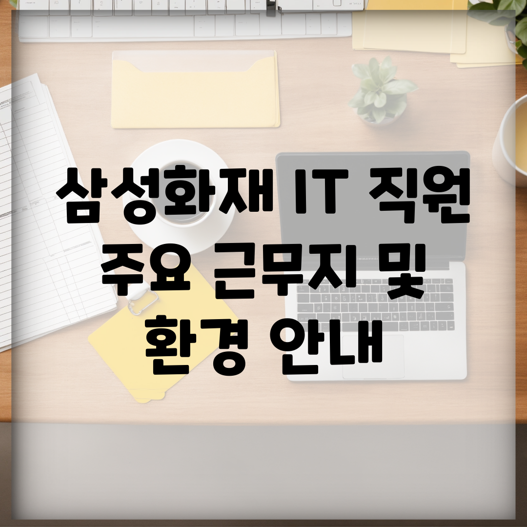 삼성화재 IT 직원 주요 근무지 및 환경 안내