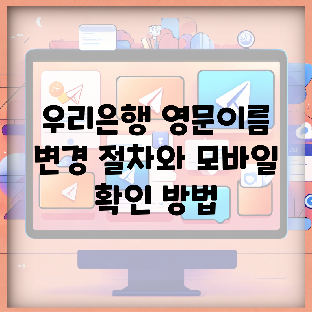 우리은행 영문이름 변경 절차와 모바일 확인 방법