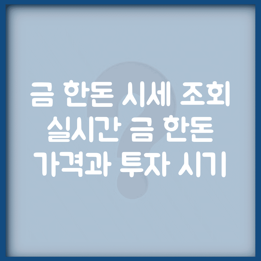 금 한돈 시세 조회 | 실시간 금 한돈 가격과 투자 시기