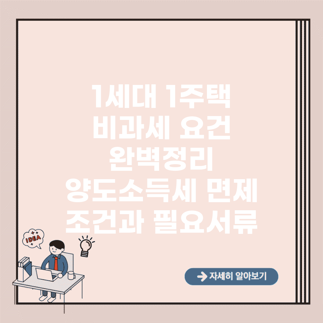 1세대 1주택 비과세 요건 완벽정리 | 양도소득세 면제 조건과 필요서류
