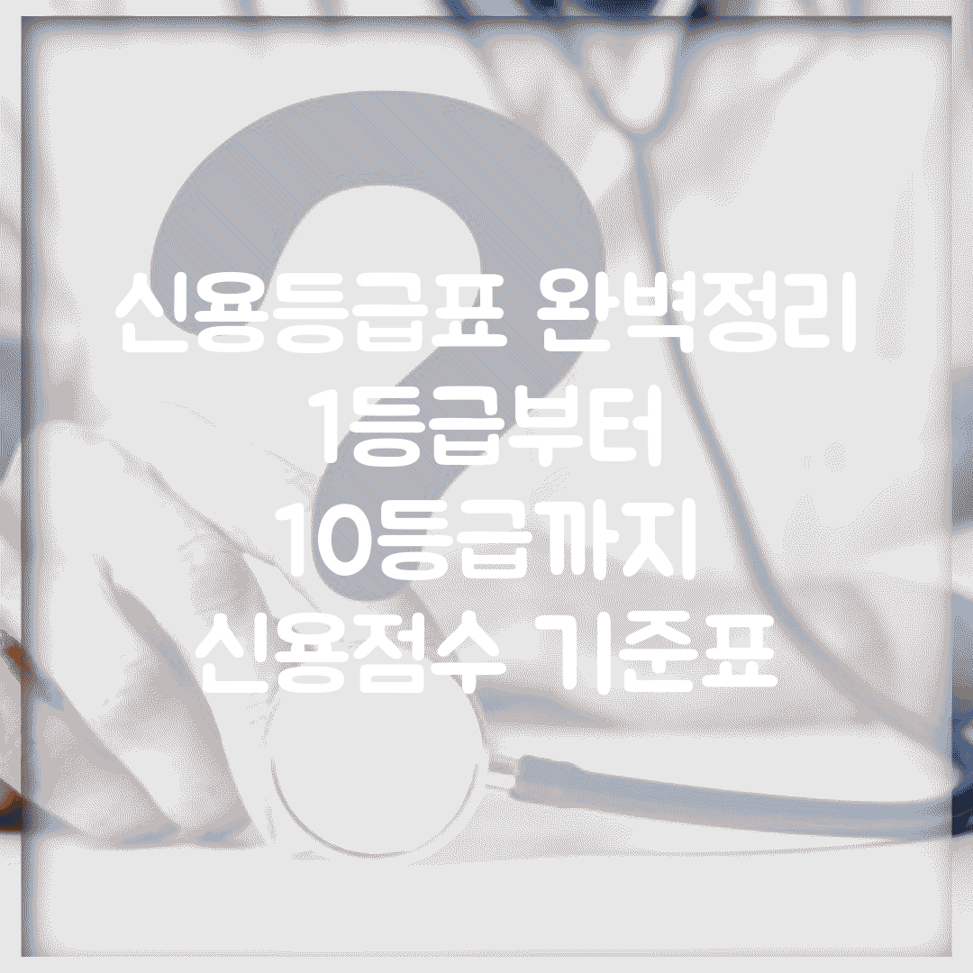 신용등급표 완벽정리 | 1등급부터 10등급까지 신용점수 기준표