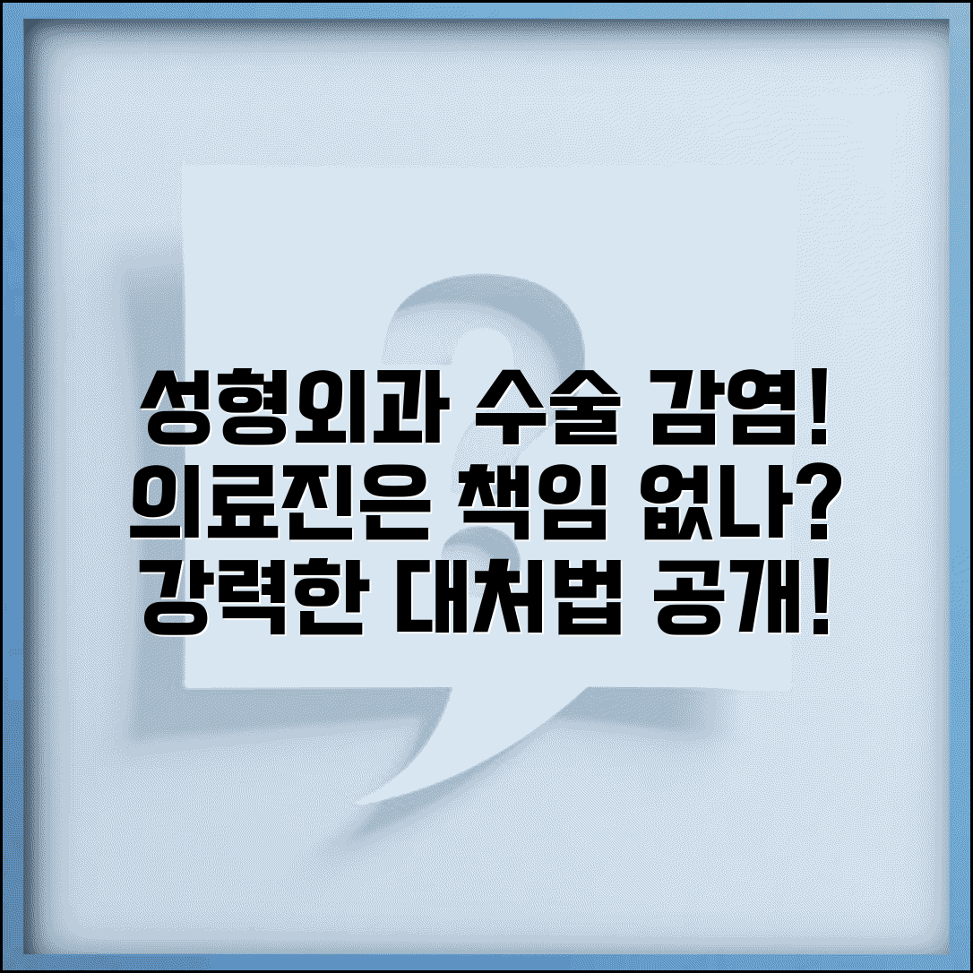 성형외과에서 수술 부위 감염됐는데 항생제 처방만 해주고 책임 안진다는데 어떻게 하나요 | 수술 감염 | 의료진 책임 | 치료 의무