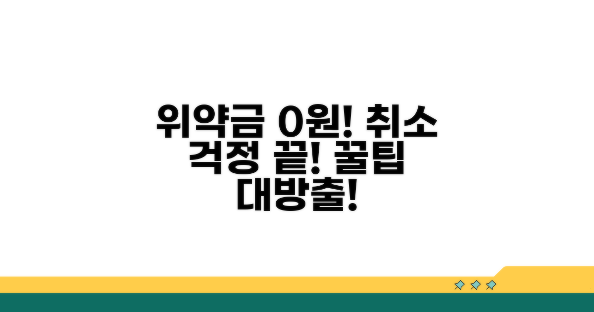 취소 위약금 피하는 방법은?