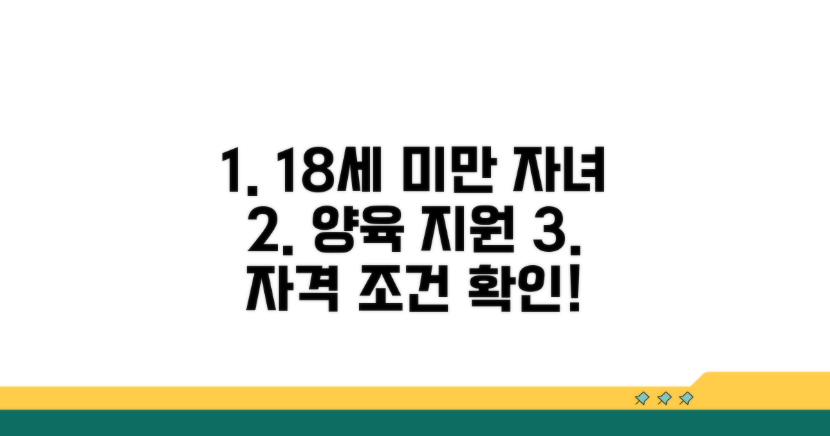 18세 미만 자녀 양육 지원 자격 조건