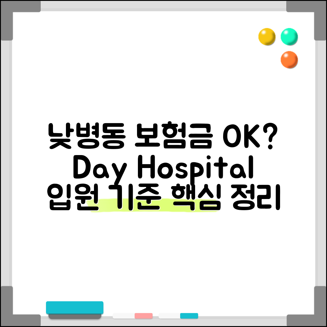 낮병동 입원 보험금 지급 여부 | 낮 병동 day hospital 입원 인정 기준