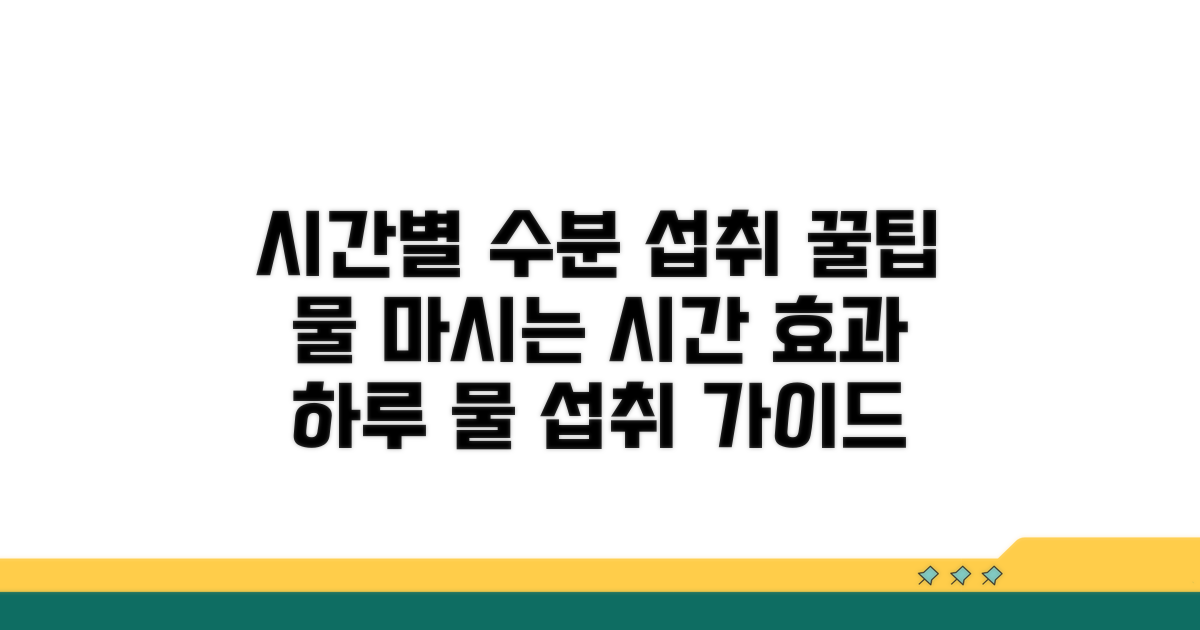 시간별 물 섭취량과 효과