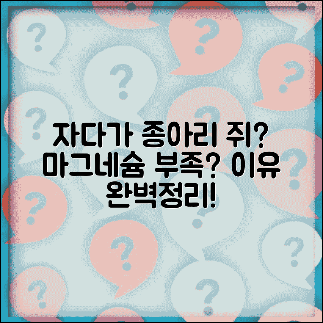 수면 중 다리 경련 쥐나는 이유 완벽정리 | 자다가 종아리 쥐 원인 마그네슘