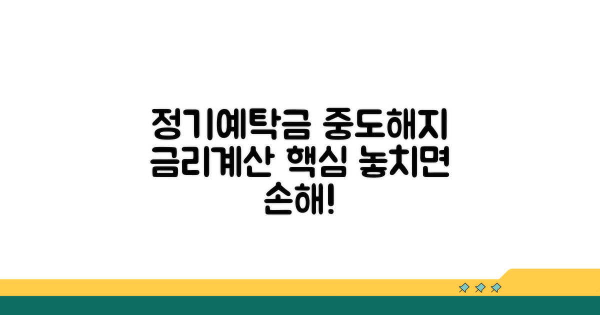 정기예탁금 중도해지 금리계산 핵심
