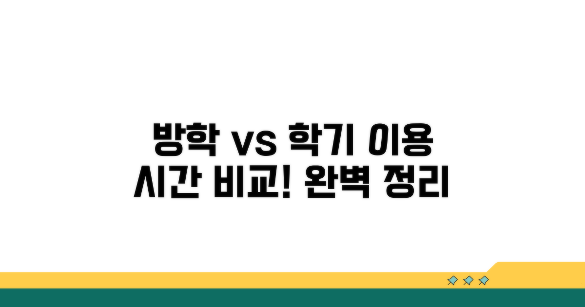 방학/학기별 이용 시간 완벽 비교