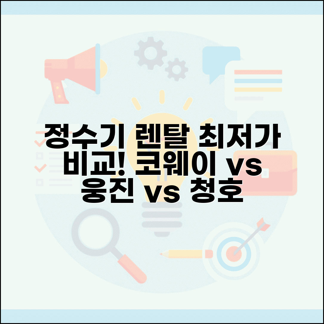 정수기 렌탈 브랜드별 요금 비교 | 코웨이 웅진 청호나이스 정수기 비교