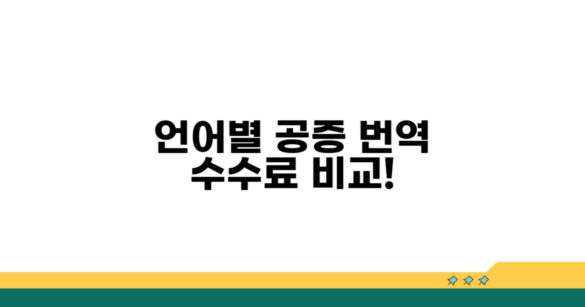 언어별 공증번역 수수료 비교