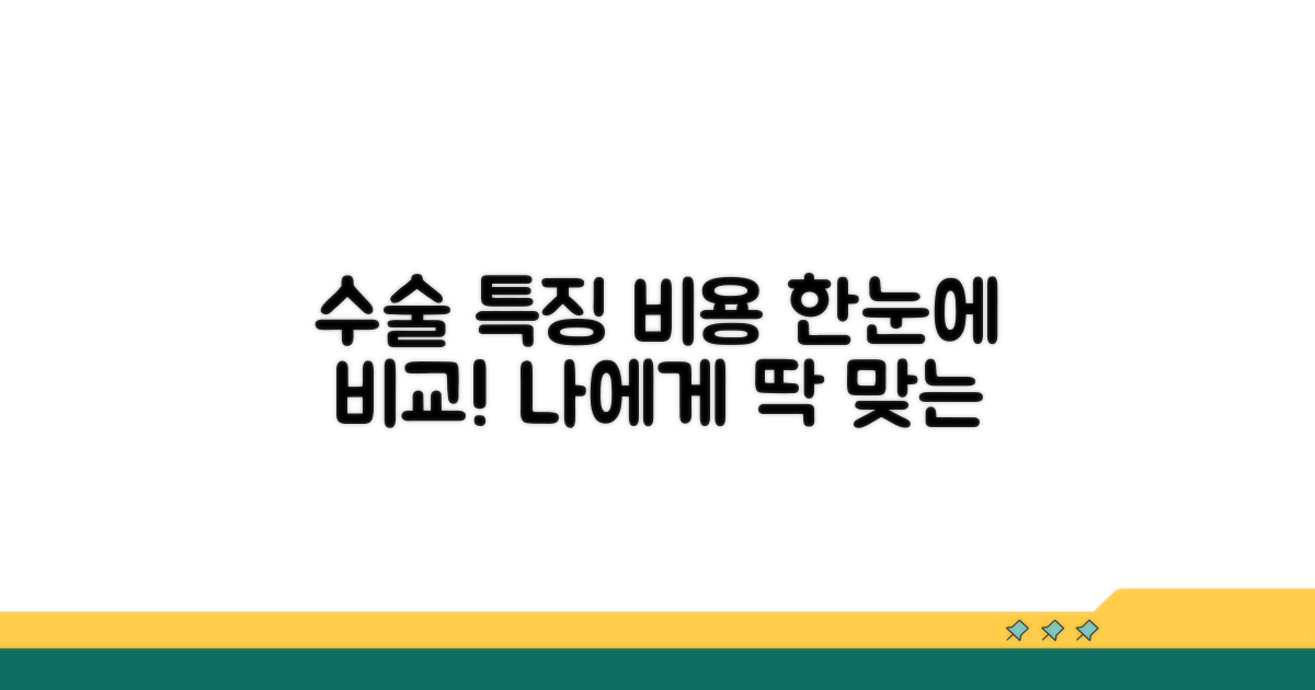 수술 종류별 특징과 비용 비교