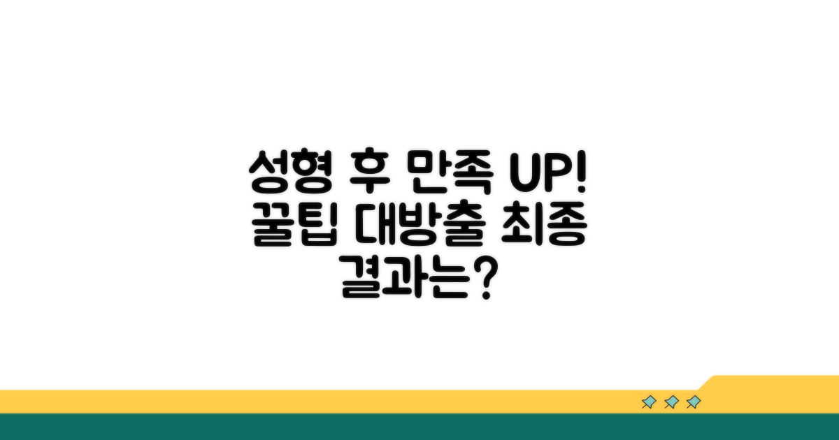 성형수술 후 만족도 높이는 꿀팁