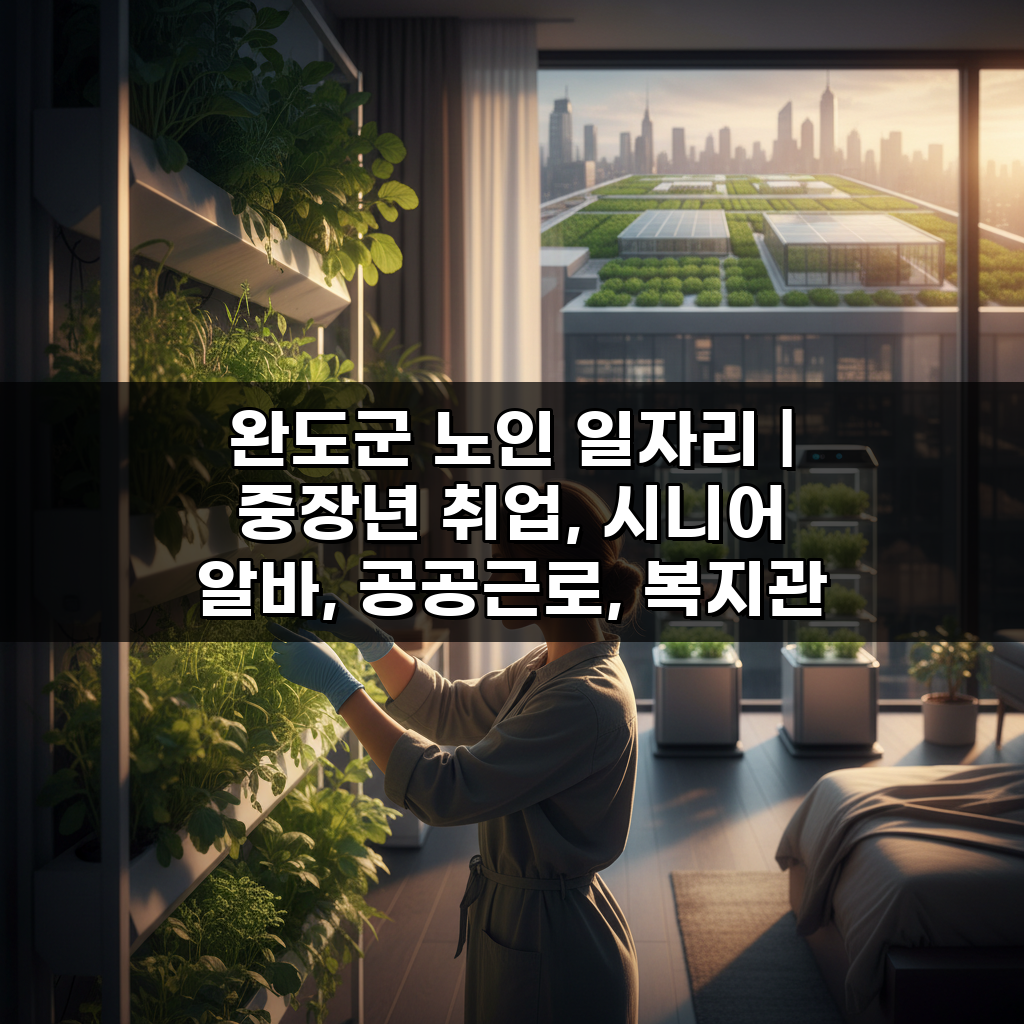 완도군 노인 일자리 | 중장년 취업, 시니어 알바, 공공근로, 복지관 꿀팁 5가지