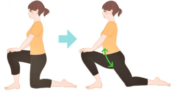허벅지 앞쪽을 늘려주는 스트레칭 자세